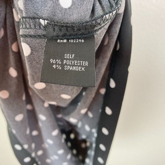 Connected Apparel Sheath Dress Size 10 Polka Dot Jersey Faux Wrap Skirt - Picture 6 of 7